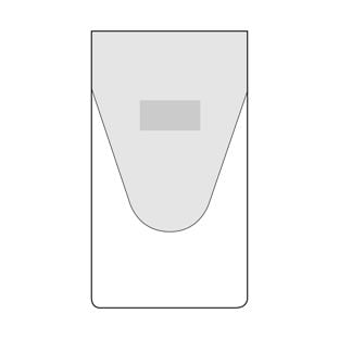 Rectangular pocket 52 x 90 mm with flap, short edge open, with filling level 