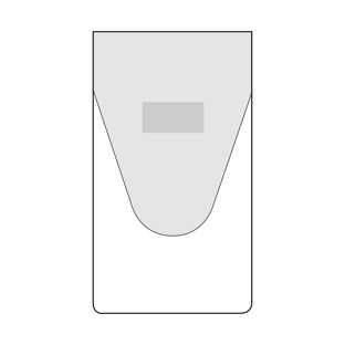 Rectangular pocket 52 x 90 mm with flap, short edge open, with filling level 