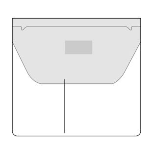 Rectangular pockets, 109 x 100 mm with flap, 2 pockets, with filling level 