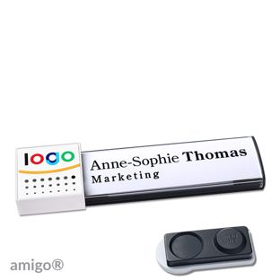 Jmenovky amigo® alu-print, magnet square | Magnet smag®, extra silný | antracitová | bílá | bílá
