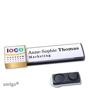 Jmenovky amigo® alu-print, magnet square | Magnet smag®, extra silný | antracitová | stříbrná | zlatá