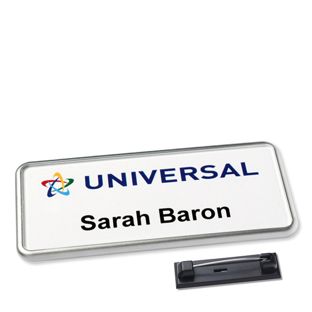 Name badge Icon® "Quick Print"  chrome  | stainless steel pin 