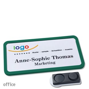Jmenovky office quick-print, magnet Magnet smag®, extra silný | zelená | 75 x 37 mm