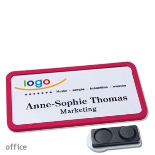 Jmenovky office quick-print, magnet Magnet smag®, extra silný | světle fialová | 75 x 37 mm