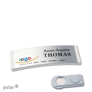 Name badges polar® alu-complete magnet smag® Magnet | null | null | 64 x 22 mm