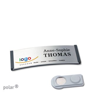 Jmenovky polar® alu-complete, magnet Magnet smag® | antracitová | stříbrná | 64 x 22 mm