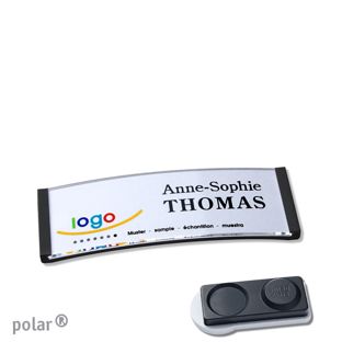 Jmenovky polar® quick-print, magnet Magnet smag®, extra silný | černá | 64 x 22 mm