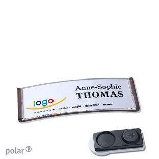 Jmenovky polar® quick-print, magnet Magnet smag®, extra silný | průsvitné provedení, antracitová | 64 x 22 mm