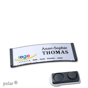 Jmenovky polar® quick-print, magnet Magnet smag®, extra silný | antracitová | 64 x 22 mm