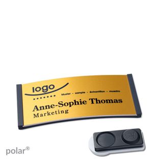 Jmenovky polar® alu-complete, magnet Magnet smag®, extra silný | antracitová | zlatá | 65 x 30 mm