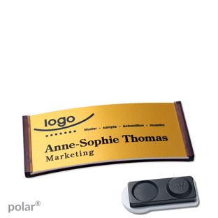 Jmenovky polar® alu-complete, magnet Magnet smag®, extra silný | průsvitné provedení, antracitová | zlatá | 65 x 30 mm