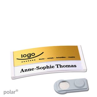 Jmenovky polar® alu-print, magnet Magnet smag® | bílá | zlatá | 65 x 30 mm