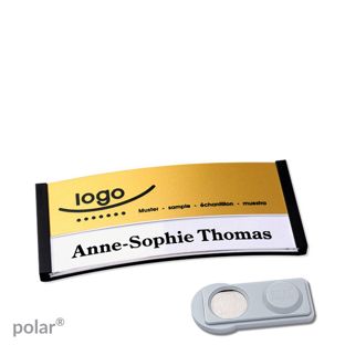 Jmenovky polar® alu-print, magnet Magnet smag® | černá | zlatá | 65 x 30 mm