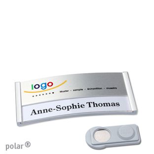 Jmenovky polar® alu-print, magnet Magnet smag® | ušlechtilá ocel | stříbrná | 65 x 30 mm