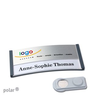 Jmenovky polar® alu-print, magnet Magnet smag® | antracitová | stříbrná | 65 x 30 mm