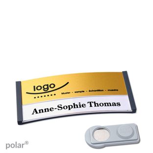Jmenovky polar® alu-print, magnet Magnet smag® | antracitová | zlatá | 65 x 30 mm