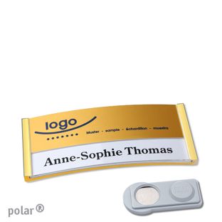 Jmenovky polar® alu-print, magnet Magnet smag® | zlatá | zlatá | 65 x 30 mm