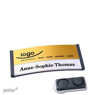 Jmenovky polar® alu-print, magnet Magnet smag®, extra silný | antracitová | zlatá | 65 x 30 mm