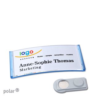 Jmenovky polar® quick-print, magnet Magnet smag® | průsvitné provedení, modrá | 65 x 30 mm