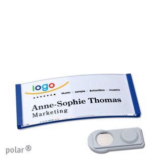 Name badges polar® quick-print magnet smag® Magnet | blue | 65 x 30 mm