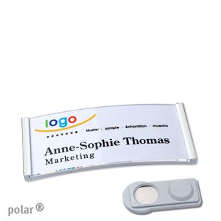 Name badges polar® quick-print magnet smag® Magnet | stainless steel | 65 x 30 mm
