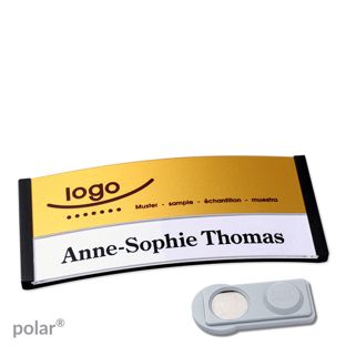 Jmenovky polar® alu-print, magnet Magnet smag® | černá | zlatá | 74 x 34 mm