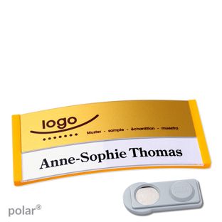 Jmenovky polar® alu-print, magnet Magnet smag® | žlutá | zlatá | 74 x 34 mm