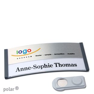 Jmenovky polar® alu-print, magnet Magnet smag® | antracitová | stříbrná | 74 x 34 mm