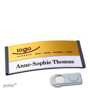 Jmenovky polar® alu-print, magnet Magnet smag® | antracitová | zlatá | 74 x 34 mm