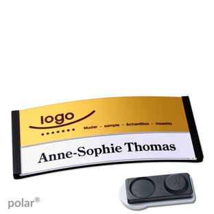 Jmenovky polar® alu-print, magnet Magnet smag®, extra silný | černá | zlatá | 74 x 34 mm