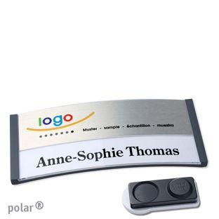 Jmenovky polar® alu-print, magnet Magnet smag®, extra silný | antracitová | stříbrná | 74 x 34 mm