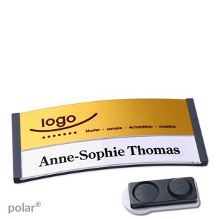 Jmenovky polar® alu-print, magnet Magnet smag®, extra silný | antracitová | zlatá | 74 x 34 mm
