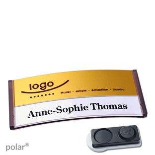 Jmenovky polar® alu-print, magnet Magnet smag®, extra silný | průsvitné provedení, antracitová | zlatá | 74 x 34 mm
