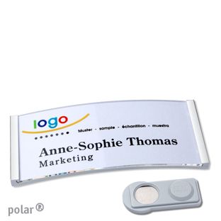 Name badges polar® quick-print magnet smag® Magnet | stainless steel | 74 x 34 mm