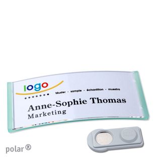 Jmenovky polar® quick-print, magnet Magnet smag® | průsvitné provedení, zelená | 74 x 34 mm