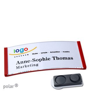 Jmenovky polar® quick-print, magnet Magnet smag®, extra silný | červená | 74 x 34 mm