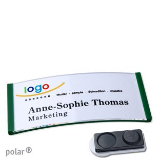 Jmenovky polar® quick-print, magnet Magnet smag®, extra silný | zelená | 74 x 34 mm