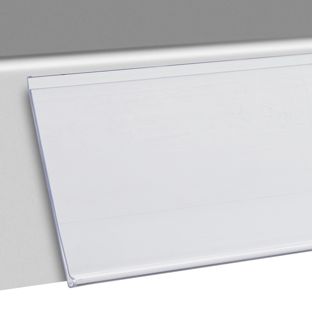 Regálová lišta DBR, samolepicí 60 mm | 100 mm | transparentní provedení  | k nalepení (standardní lepicí páska) 