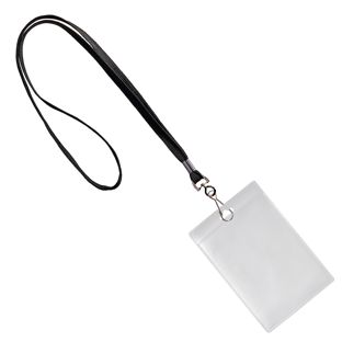 ID card holder with lanyard black  | A7  | portrait 