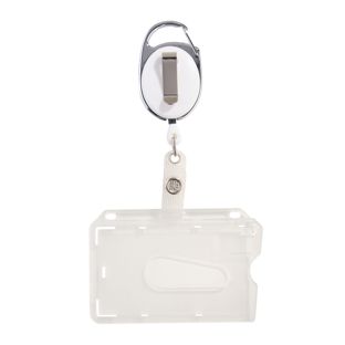 Retractable card holder thumb slot, matt | white