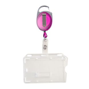 Retractable card holder purple|transparent  | 1 slider 