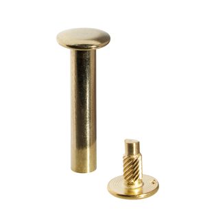 Binding screws with hammertop, brass-plated 20 mm