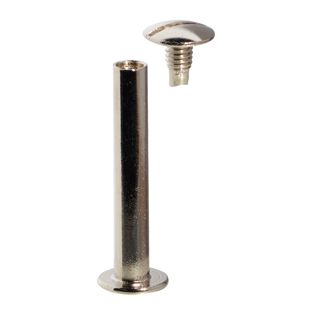 Binding screws, nickel-plated 30 mm | sleeve nut with smooth head, screw with slotted head 