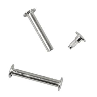 Binding screws with hammertop, nickel-plated 32 mm