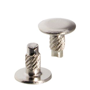 Press-in heads for binding screws, 6 mm, nickel-plated 