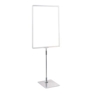 Poster frame with base and mount (set) A3 transparent  | Base: grey  | Aluminium rod adjustable from 350 to 550 mm 