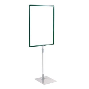 Poster frame with base and mount (set) A3 green  | Base: grey  | Aluminium rod adjustable from 350 to 550 mm 