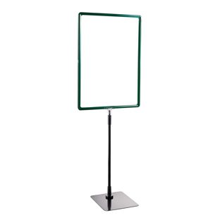 Poster frame with base and mount (set) A3 green  | Base: black  | Aluminium rod adjustable from 350 to 550 mm 