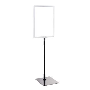 Poster frame with base and mount (set) A4 transparent  | Base: black  | Aluminium rod adjustable from 350 to 550 mm 