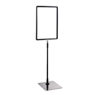 Poster frame with base and mount (set) A4 black  | Base: black  | Aluminium rod adjustable from 350 to 550 mm 